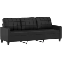 vidaXL 3-Sitzer-Sofa Schwarz 180 cm Kunstleder