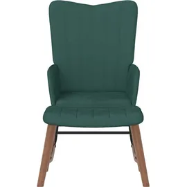 vidaXL Schaukelstuhl Modell 1 Samt 75 x 100 x 80 cm Dunkelgrün mit Hocker