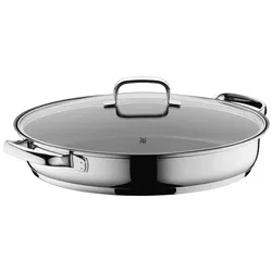 Gourmet-/Fischpfanne mit Glasdeckel, oval, 38 x 26 cm