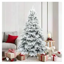 vidaXL Künstlicher Scharnier-Weihnachtsbaum schneebedeckt Weiß 180 cm