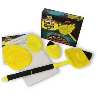 Invisible Glass 95164 Reach and Clean Tool Wet-Dry Pro Fenster- und Windschutzscheiben-Reinigungswerkzeug mit ausziehbarem Griff und waschbarem, wiederverwendbarem Mikrofasertuch für Innen- und
