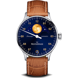 Meistersinger Klassik Plus Lunascope LS908G - blau,cognac - 40mm