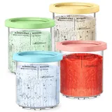 4er-Set Ersatz für Ninja CREAMI Deluxe Behälter NC501EU NC500EU, Creami Deluxe Pints und Deckel, Creami Behälter für Ninja Eismaschine Creamy Deluxe NC501 NC500, BPA-frei, Spülmaschinenfest (24 oz)