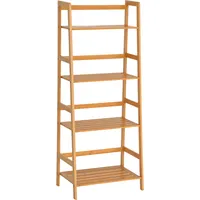 4-stufiges Bambus-leiterregal, Bücherregal Im Naturstil, 48 X 31,5 X 120 Cm (l X B X H)