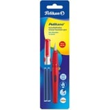 Pelikan 971234 - Schulfüller Pelikano P480 M, rot + 2 Patronen GTP blau