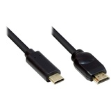 Good Connections Adapterkabel USB-CTM Stecker an HDMI 2.0 Stecker, 4K2K / UHD 60Hz, CU, schwarz,