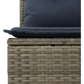vidaXL 13-teiliges Gartensofa-Set mit Kissen, grau, Polyrattan - Grau