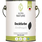 ULTRA NATURE Deckfarbe für Innen und Außen, UV-Schutz, Wetterschutz, 2,5 l, Anthrazit
