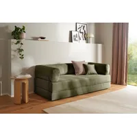 homsy by Ana Johnson Schlafsofa Folda, Dauerschläfer, Breite 206 cm, Liegefläche 181x198 cm, mit Bett-/Schlaffunktion, inkl. 1x Zierkissen, Tonnentaschenfederkern grün
