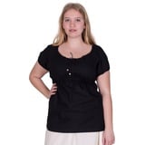 Battle Merchant Burgfräulein-Kostüm Mittelalter Kurzarm-Bluse Aren, schwarz XL schwarz XL | XL