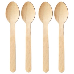 wisefood Einwegbesteck-Set Holzlöffel Einweg Löffel Holz – 16,5 cm, natur