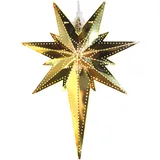 Star Trading Asymmetrischer Metallstern Betlehem 35 cm gelb