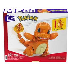 MEGA Pokémon Jumbo Glumanda-Bauset mit 750 Bausteinen und beweglichen Gliedmaßen Bauset, Mehrfarbig
