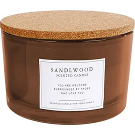 Spetebo Sandelholz Duftkerze 13 cm braun