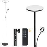 Modlicht 35W Stehlampe LED Dimmbar Schwarz, 4200LM Stehlampe Leselampe mit Fernbedienung & Touch-Steuerung, 3000-6000K Deckenfluter LED mit Leselampe, Standleuchten für Wohnzimmer Schlafzimmer Büro