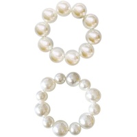 FIDDY Haarband 2 Stück Haargummi Armband Perlen Elastisches Haarseil Pearl Scrunchie, 2-tlg.