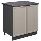 Vicco Spülenunterschrank Fame-Line, 80 cm, AP Anthrazit, GrauBeige/Anthrazit