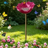2026 Neu Bienentränke für den Garten, 65 cm Metall-Blumen-Gartenstecker Vogeltränke, Insektentränke Gartenfiguren & Gartenstatuen Gartendeko für Draußen (#B)