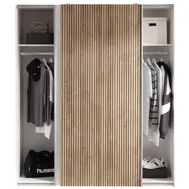 MID.YOU Schwebetürenschrank Berno 170 x 196 x 57 cm Weiß/Eiche