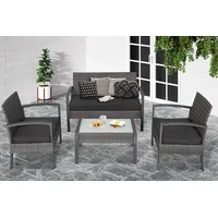 CASARIA Polyrattan Lounge-Set grau 108685