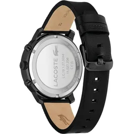 Lacoste Multi Zifferblatt Quarz Uhr für Herren Schwarzes Lederarmband 2011177