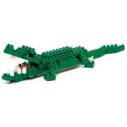 nanoblock Steckspielzeug NBC-058 Microsize Nil Krokodil 100 Teile 3D Puzzle grün