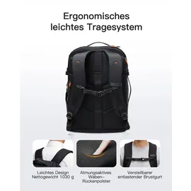 Inateck Reiserucksack 38,5 l Schwarz