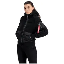 Alpha Industries Zip Hood Teddy Wmn Fliegerjacke für Damen Black