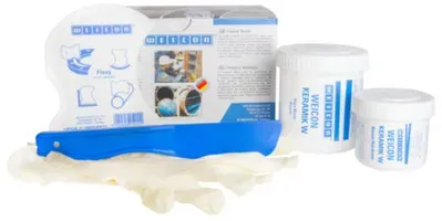 Keramik W | mineralisch gefülltes Epoxidharz-System zur Verschleißschutzbeschichtung | 200 g | weiß