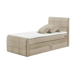 Boxspringbett  Kuba 3 ¦ beige ¦ Maße (cm): B: 123 H: 113