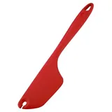 KOCHBLUME Allzweckschaber | Premium-Silikon | Hitzebeständig | Spülmaschinenfest | Mit Aussparung für Teigreste an den Knethaken | 31cm | Farbe: rot