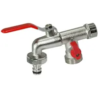 NINDO Duo Doppel-Anschluss Auslaufventil 1/2 Zoll 21 mm