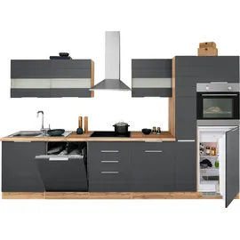 kochstation Küchenzeile KS-Luhe 330 cm grau