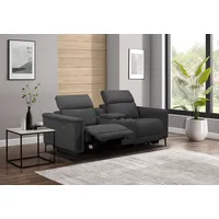 OTTO home 2-Sitzer OTTO HOME "LUND, Kinosofa, Relaxfunktion, TV-Sessel, manuell/elektrisch (USB-A)", grau (anthrazit), B:195cm H:97cm T:99cm, Webstoff 100% Polyester, Sofas, Kopfteilverstellung, Getränkachhalter, u. Staufach