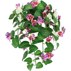I.GE.A. Kunstpflanze I.GE.A. "Kunstblume Stiefmütterchen", rosa (weiß, rosa), B:30cm H:34cm L:26cm, Polyester, Kunstpflanzen, Kunstpflanze, Dekoblume Hänge-Pflanze mit Blüten Künstliche Blumen Hängeblume