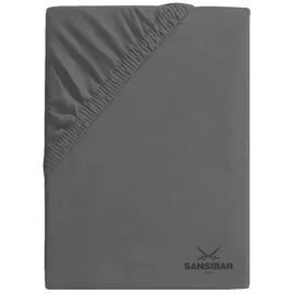 Sansibar Spannbettlaken Baumwolle-Elasthan 140 x 200 - 160 x 220 cm grau