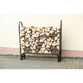 ShelterLogic Kaminholzregal Stahl 126 x 25 x 118 cm inkl. Abdeckung Schwarz