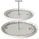 Boltze Zweistöckige Etagere mit weihnachtlichem Muster FLORENZA, H. 22 cm