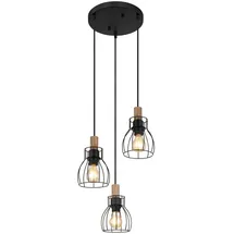 GLOBO Vintage 3-flg. 120 cm rund Holz Metall schwarz braun