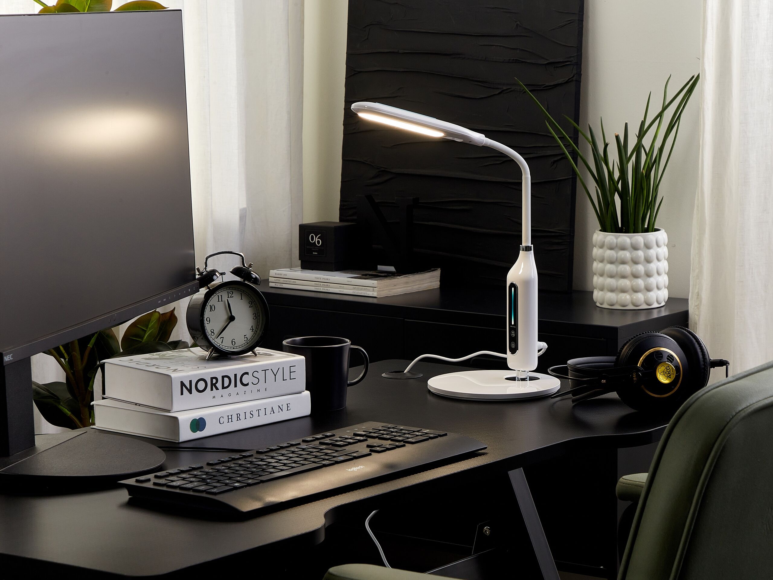 Schreibtischlampe LED weiß 38 cm verstellbar CYGNUS