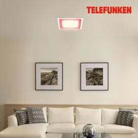 Telefunken LED Panel LED Deckenleuchte, Deckenlampe dimmbar, inkl. Fernbedienung, RGB Funktion, 24 Watt, 2400lm, Timerfunktion, 445x445x63mm (LxBxH), 318806TF,