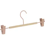 Relaxdays Hosenbügel 10er Set, je 2 Klammern, Clipkleiderbügel für Hosen & Röcke, HxBxT: 11,5 x 30,5 x 3cm, rosa/natur