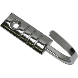 Raffhaken GARDINIA "Geo" Gr. 1, grau (chromfarben), L:2,5cm, Raffhalter, zum Raffen und Drapieren