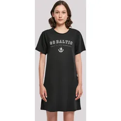 Shirtkleid F4NT4STIC "Go Baltic Ostsee Knut & Jan Hamburg", Damen, Gr. L, schwarz, Obermaterial: 100% Baumwolle, casual, regular fit, Rundhals, Kurzarm ohne Bündchen, Kleider, Print