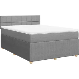 vidaXL Boxspringbett 140 x 200 cm Hellgrau