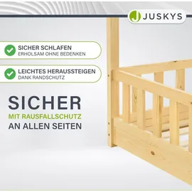 Juskys Kinderbett Marli 80 x 160 cm Kiefer massiv natur beige