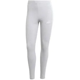 adidas Essentials 3-Streifen Cotton Leggings Light Grey Heather / White 2XS