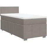 vidaXL Boxspringbett mit Matratze Taupe 100x200 cm Stoff