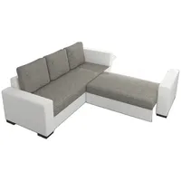 JVmoebel Ecksofa Design Schlafsofa Sofa Polster Wohnzimmer Ecksofa Sitz Couch Stoff, Made in Europa grau