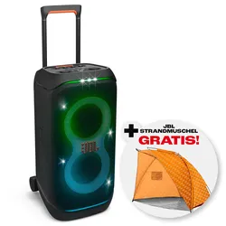 JBL Party-Lautsprecher "PartyBox Stage 320 (+ Gratis dazu: Strandmuschel)", schwarz, B:39cm H:43cm T:73cm, Lautsprecher
